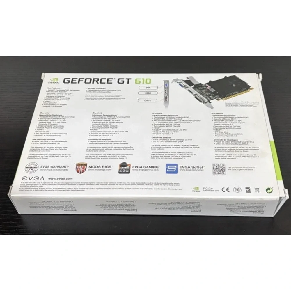 NEW EVGA Nvidia GeForce GT 610 Graphics Card (02GP32619KR) 2GB DDR3 Unsealed